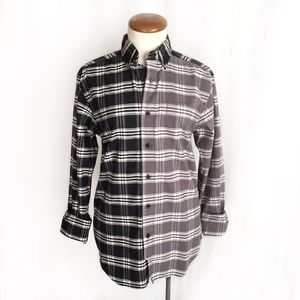 Black Apple Black & Gray Plaid Button-Down Shirt